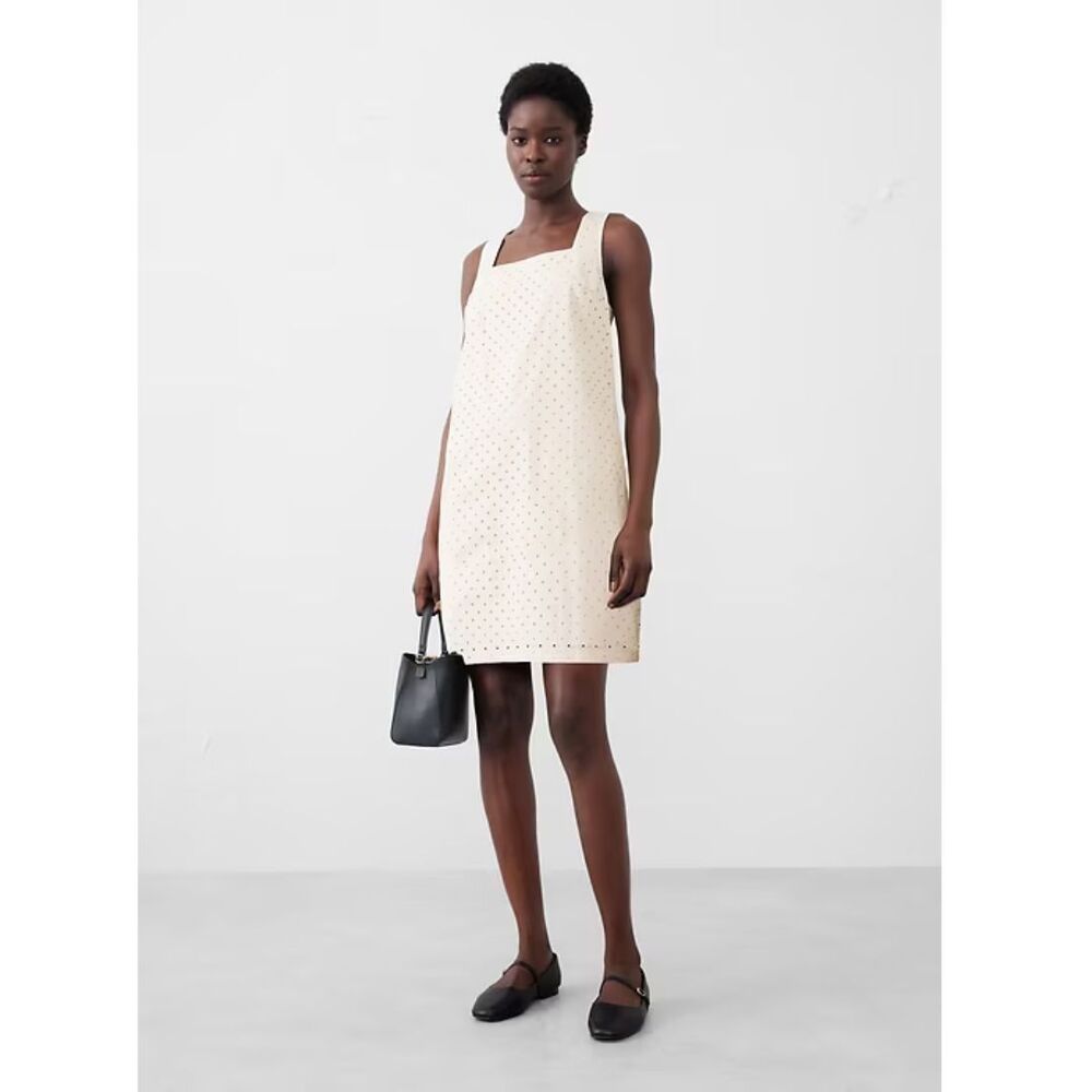 Banana Republic Eyelet Mini Dress Size XS Square Neck Sleeveless New